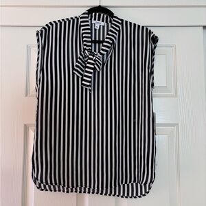Bar III Sleeveless Striped Blouse